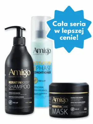 Zestaw KERATIN CARE | Szampon 450 ml + Maska 250 ml + Odżywka dwufazowa 400 ml