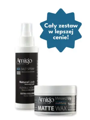 Zestaw dla mężczyzn | Woda morska do stylizacji 400 ml + Wosk matowy do stylizacji włosów 100 ml