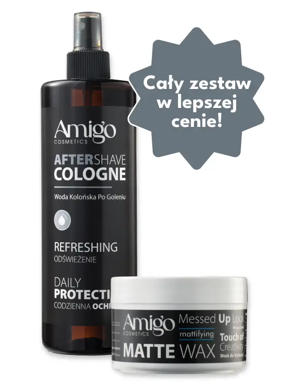 Zestaw dla mężczyzn | Woda Kolońska 400 ml + Wosk matowy do stylizacji włosów 100 ml